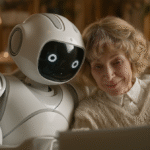 In deze blog lees je over ChatGPT als verkoopkanaal. Wat betekent dit voor jou als ondernemer en welke stappen kan je nemen? De foto die bij deze blog hoort is een oudere vrouw met een (AI-)robot.