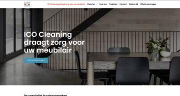 40% meer organisch verkeer voor ICO Cleaning door de juiste SEO teksten. Op de foto zie je een afbeelding van de website.